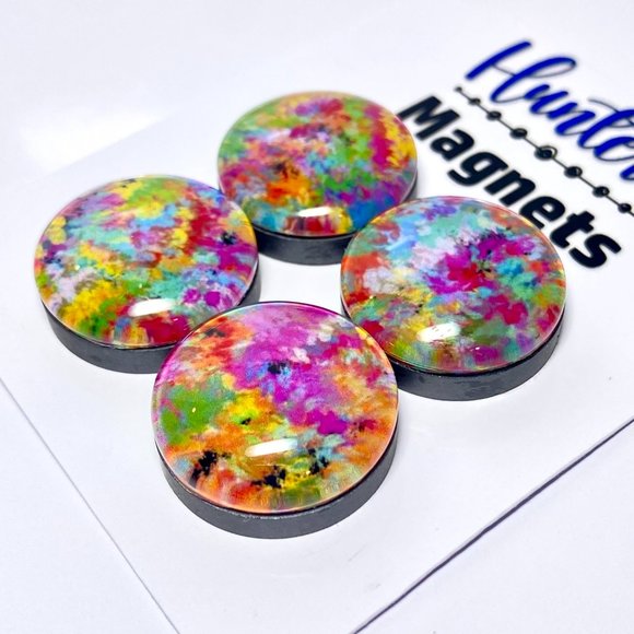 Set of 4 Magnets - Spring Bright Glass Refrigerator Kitchen Whiteboard Condition - Picture 3 of 3